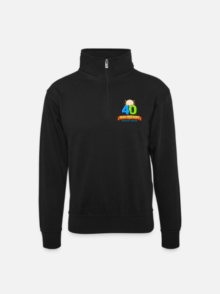 40 More experience Less hair - Unisex sweater with zip collar - black