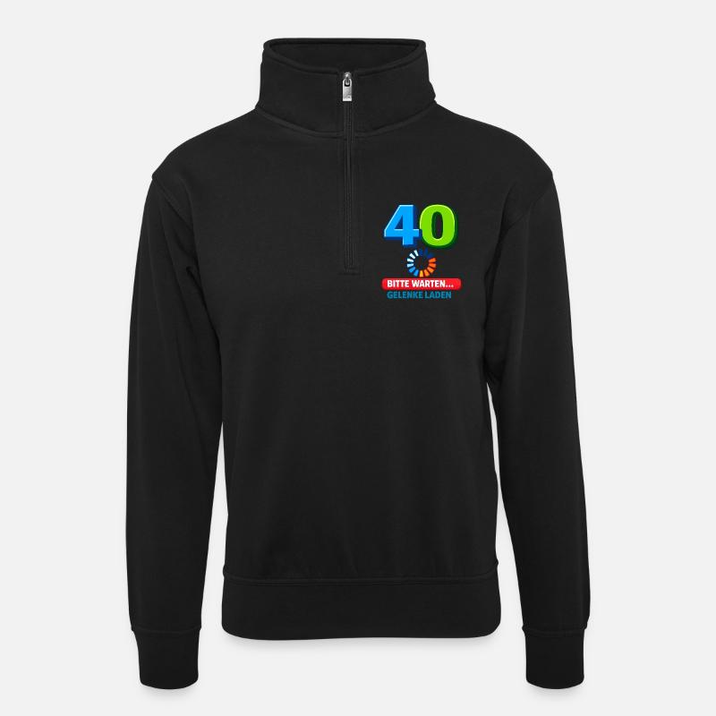 40 Gelenke Laden - Unisex Pullover mit Zip-Kragen - Schwarz