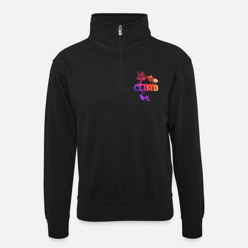 Silhouette de la pente de montée - Sweat col montant zippé unisexe - noir