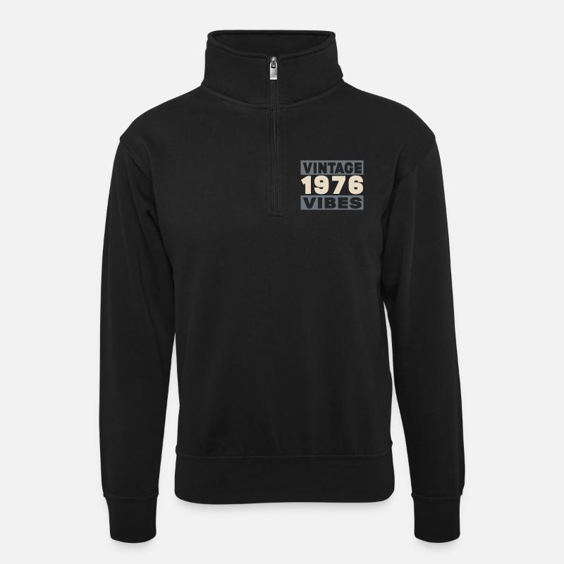 Jubiläum 1976 – 50 Jahre - Unisex Pullover mit Zip-Kragen - Schwarz