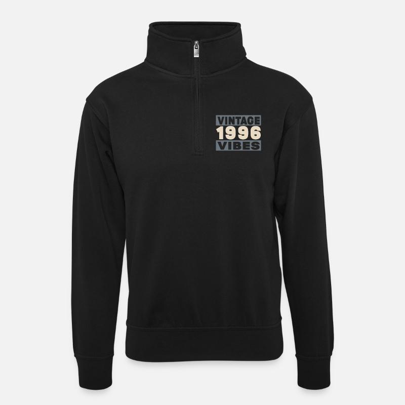 Jubiläum 1996 – 30 Jahre - Unisex Pullover mit Zip-Kragen - Schwarz