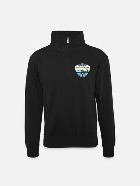 Two wheels, one soul - Unisex sweater with zip collar - black