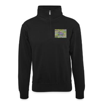 Foret violette collage jacinthe sauvage - Sweat col montant zippé unisexe - noir - Devant