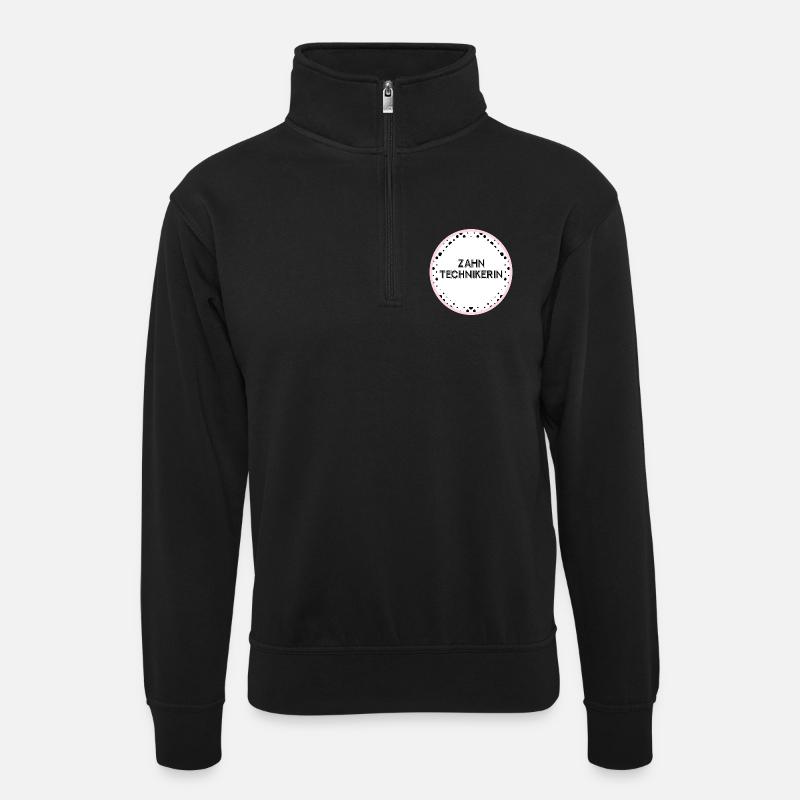Gesellin Zahntechnikerin - Unisex Pullover mit Zip-Kragen - Schwarz