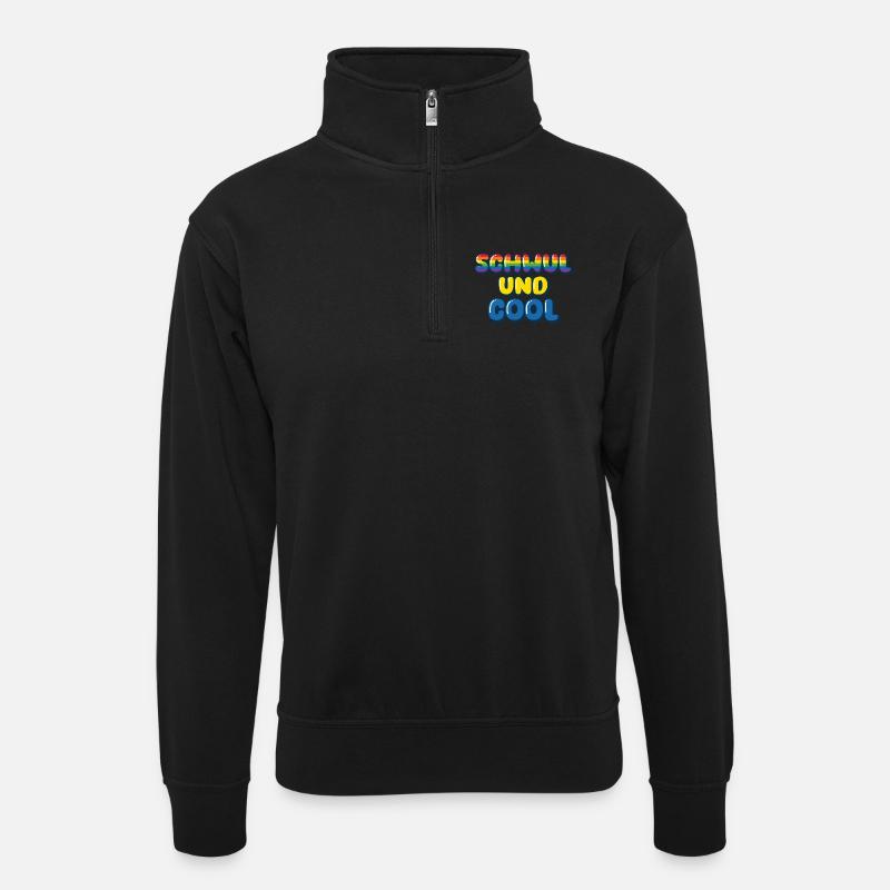Gay and Cool / CSD, Pride design - Unisex sweater with zip collar - black