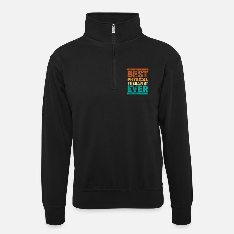 Physiotherapie Physio Physiotherapeut - Unisex Pullover mit Zip-Kragen - Schwarz