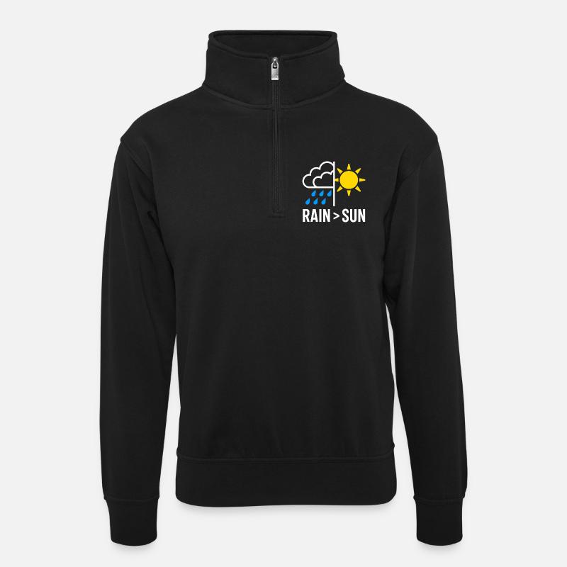 Rain Over Sun Regen - Unisex sweater with zip collar - black