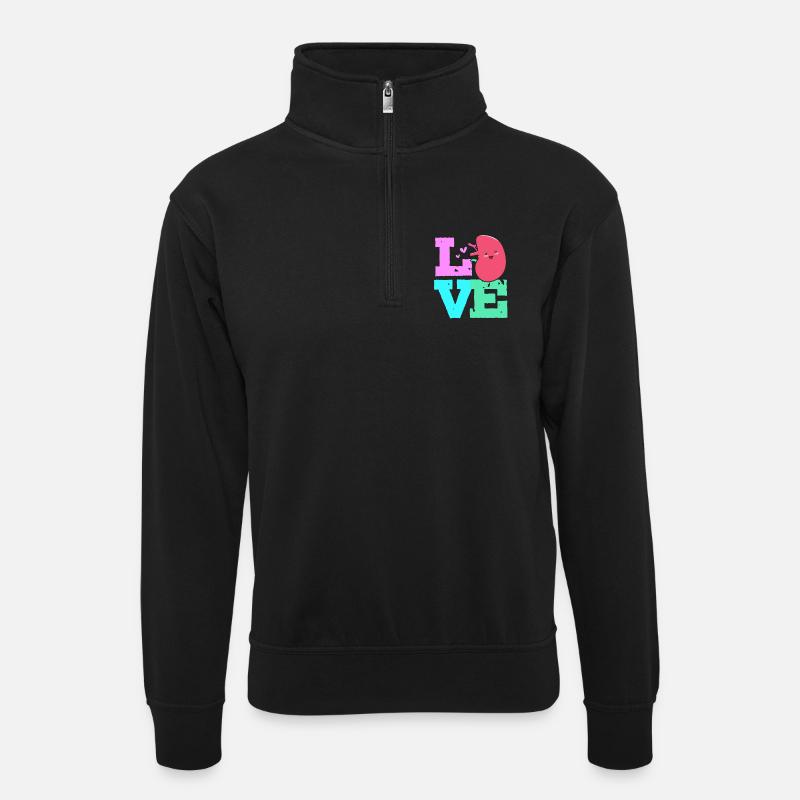 Nierenspender Spender Niere - Unisex Pullover mit Zip-Kragen - Schwarz