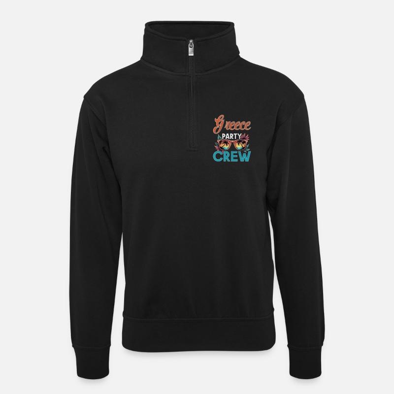 Greece Crew - Unisex sweater with zip collar - black