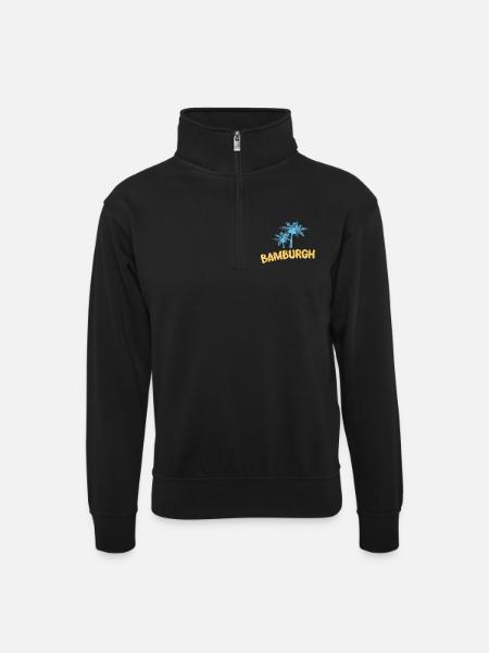 Geschenk für Bamburgh - Unisex Pullover mit Zip-Kragen - Schwarz