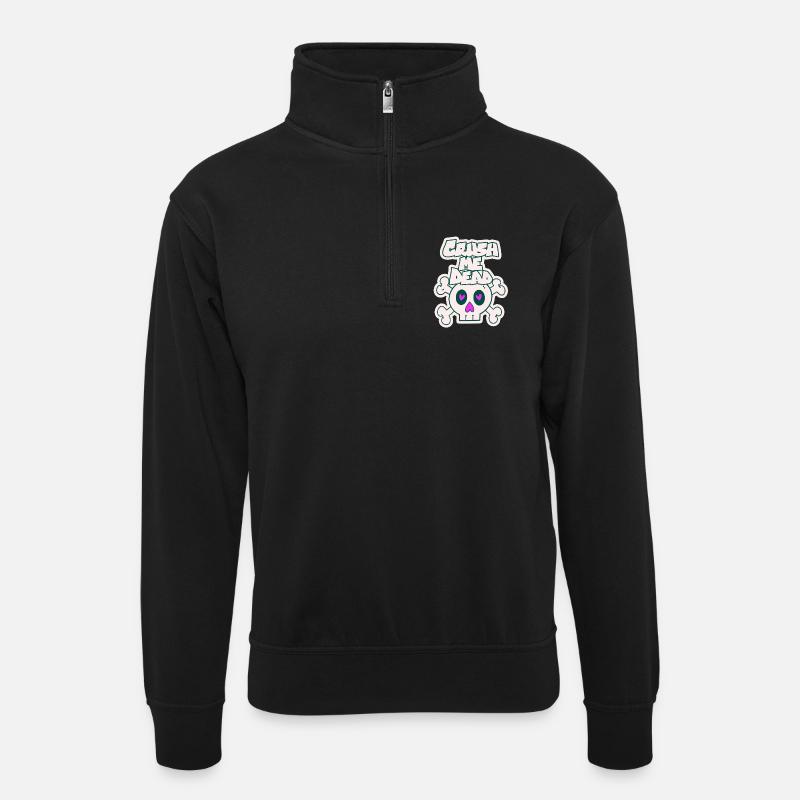 Crush me dead - Unisex sweater with zip collar - black