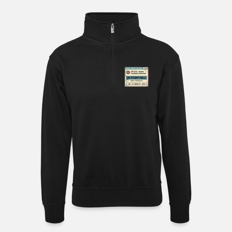 Non sollicité - Sweat col montant zippé unisexe - noir