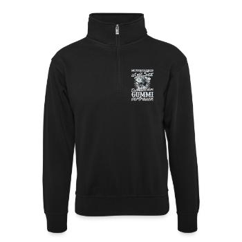 Motorrad Humor Sex Gummi Vertrauen - Unisex Pullover mit Zip-Kragen - Schwarz - Vorne