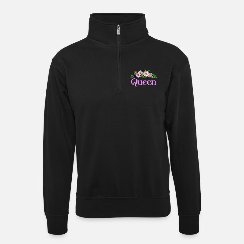 Queen - Sweat col montant zippé unisexe - noir