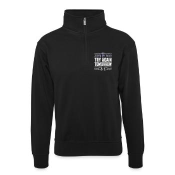 Eds-bewusstsein Ehlers-danlos Zebra-krieger - Unisex Pullover mit Zip-Kragen - Schwarz - Vorne