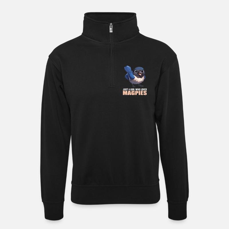 Pies Magpie - Sweat col montant zippé unisexe - noir