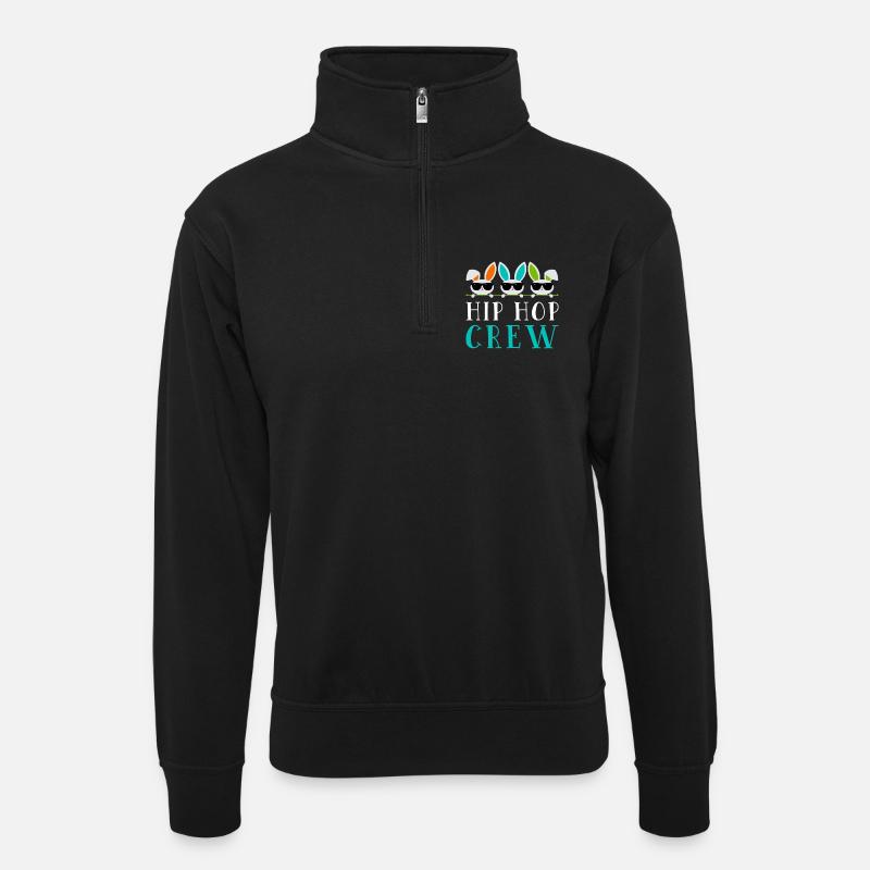 Hip Hop Bunny Crew - Sweat col montant zippé unisexe - noir