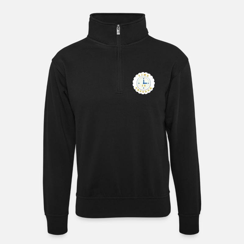 Le temps est la liberté - Sweat col montant zippé unisexe - noir