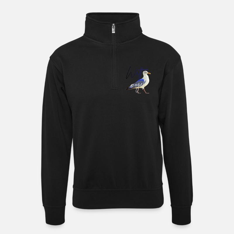 Wattvogel_3.2 - Unisex sweater with zip collar - black