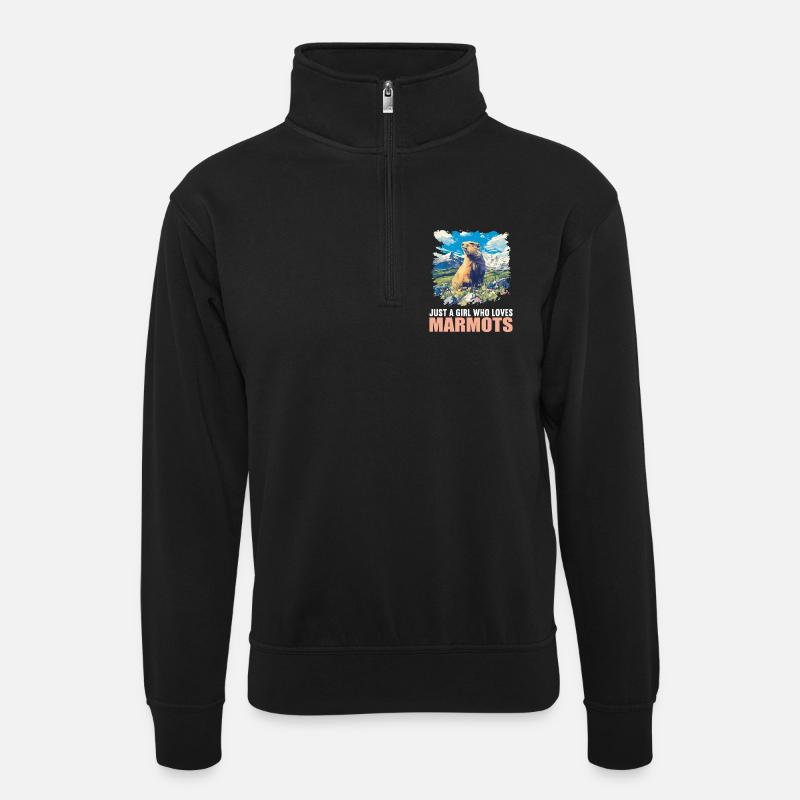Marmottes Marmotte - Sweat col montant zippé unisexe - noir