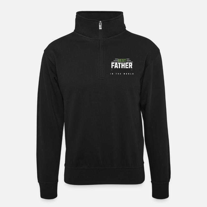 Bester Vater der Welt - Unisex Pullover mit Zip-Kragen - Schwarz