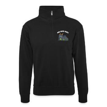 Drache Mir Doch Egal Lustiger Spruch - Unisex Pullover mit Zip-Kragen - Schwarz - Vorne