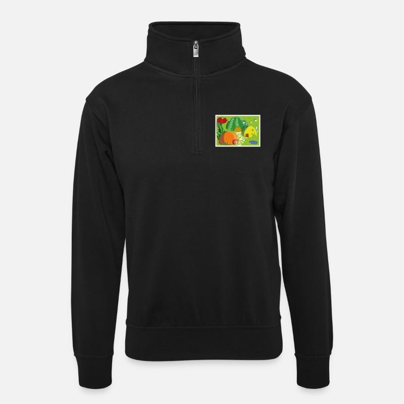 fruit village - Unisex sweater with zip collar - black