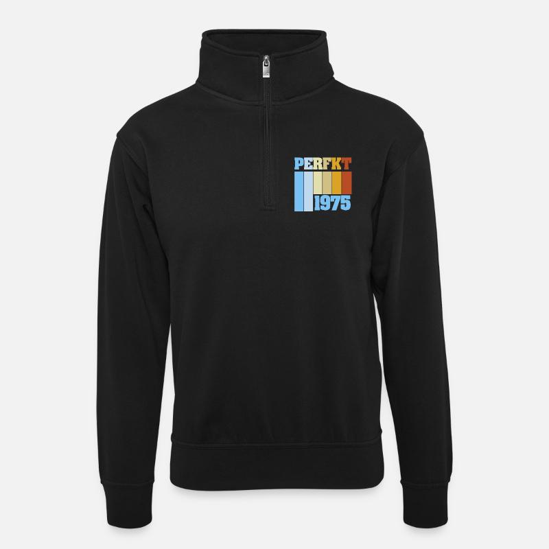Perfect 1975 - Unisex sweater with zip collar - black