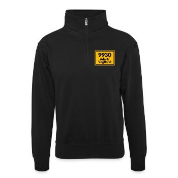 ALTE POSTLEITZAHL 9930 PLZ 08626 ADORF VOGTLAND SN - Unisex Pullover mit Zip-Kragen - Schwarz - Vorne