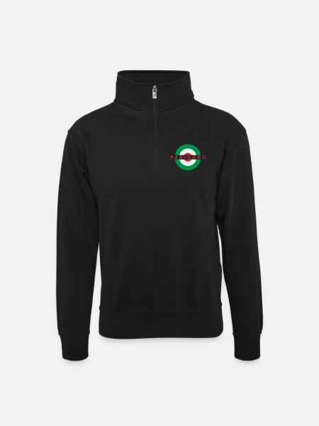 Paninaro - Unisex sweater with zip collar - black