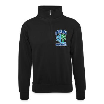 Voyage au Japon tropical à Okinawa - Sweat col montant zippé unisexe - noir - Devant