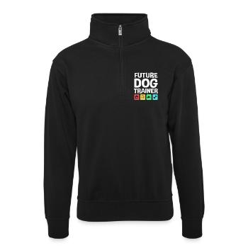 Dresseur - Sweat col montant zippé unisexe - noir - Devant