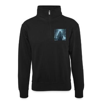 Lady of Winter – Slawische Marzanna Dark Fantasy - Unisex Pullover mit Zip-Kragen - Schwarz - Vorne