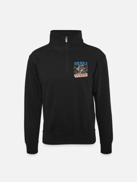 Trail Running - 100 Mile Club - Unisex sweater with zip collar - black