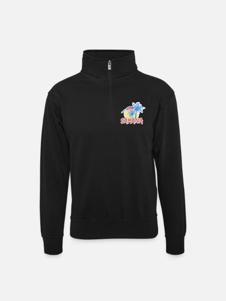 Geschenk für Samana - Unisex Pullover mit Zip-Kragen - Schwarz