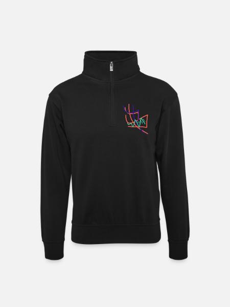 The Ultimate Abstract Art Gift - Unisex sweater with zip collar - black