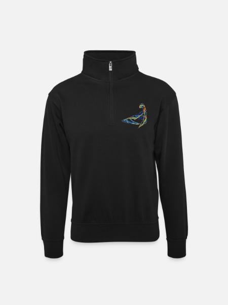 Die Handschrift des Chaos - Unisex Pullover mit Zip-Kragen - Schwarz