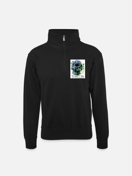 Eigensinnig Giftig Schädel Alien - Unisex Pullover mit Zip-Kragen - Schwarz