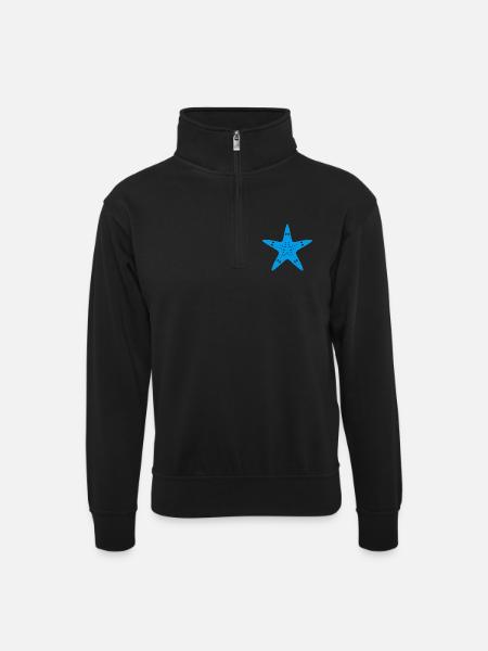 Starfish - Unisex sweater with zip collar - black