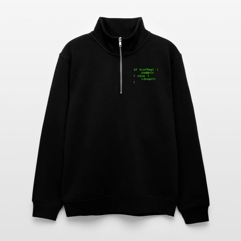 No Coffee No Code Programmer Computer Scientist Unisex sweater with zip collar