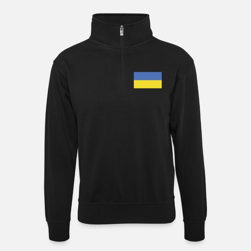 Drapeau de l’Ukraine - Sweat col montant zippé unisexe - noir
