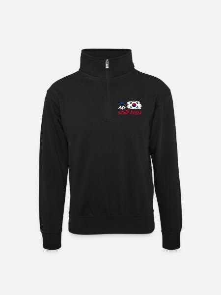 We are South Korea - Unisex sweater with zip collar - black