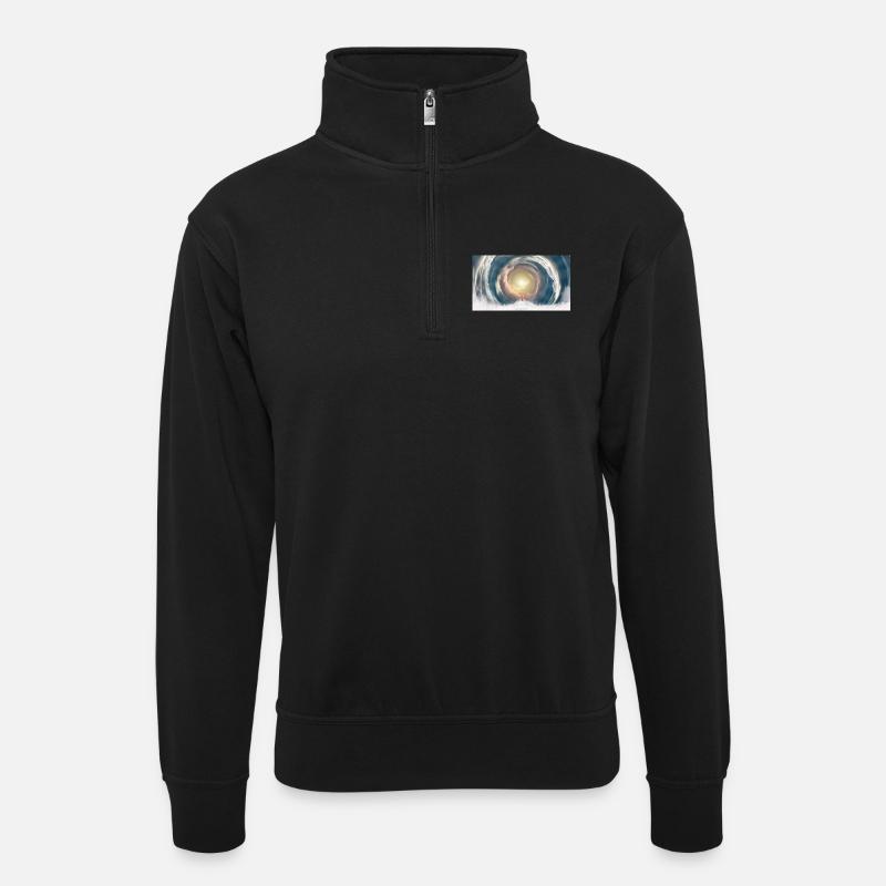 Faisceau de lumière céleste - Sweat col montant zippé unisexe - noir