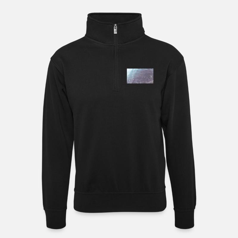 Fahrradwasser - Unisex Pullover mit Zip-Kragen - Schwarz