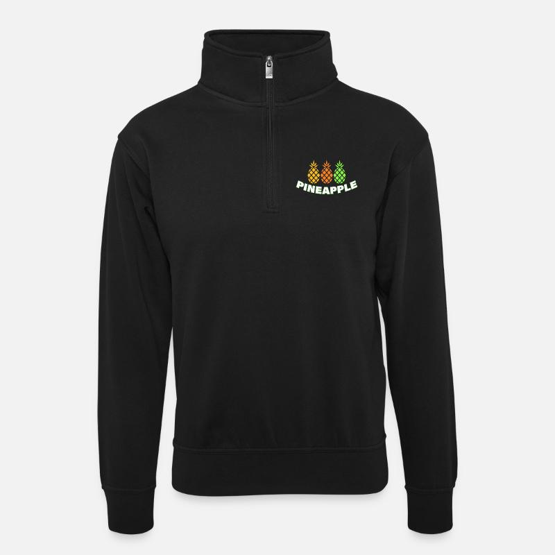PINEAPPLE - Unisex Pullover mit Zip-Kragen - Schwarz