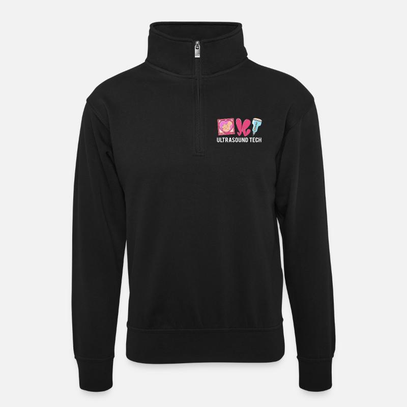 Ultraschall Techniker Ultraschalltechniker - Unisex Pullover mit Zip-Kragen - Schwarz