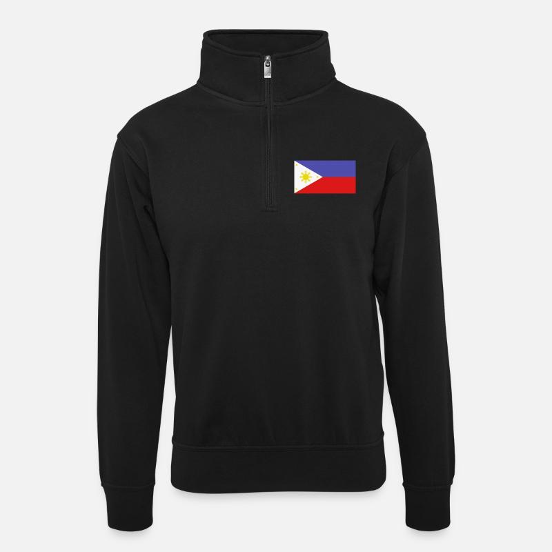 Drapeau philippin - Sweat col montant zippé unisexe - noir