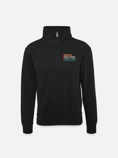 Papa - lustiger Spruch - Unisex Pullover mit Zip-Kragen - Schwarz