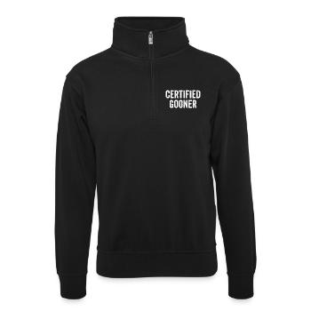 Zertifizierter Gooner Gooning - Unisex Pullover mit Zip-Kragen - Schwarz - Vorne