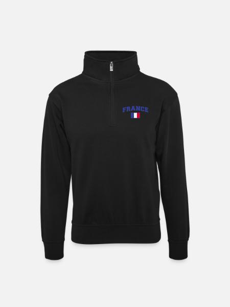 Drapeau français Drapeau - Sweat col montant zippé unisexe - noir